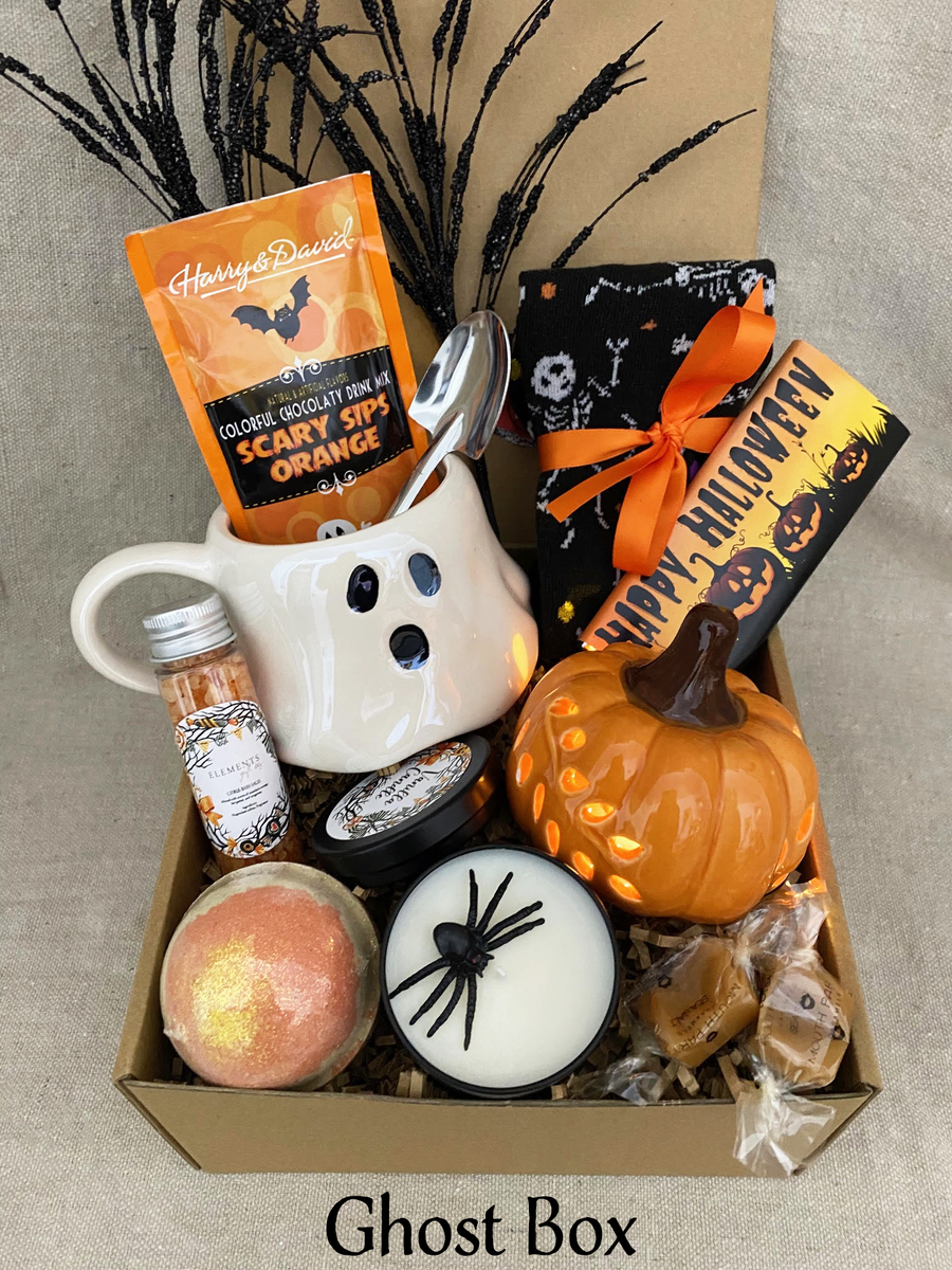 Ghost Mug Halloween Gift Box – Spooky Coffee & Self Care Package for Her