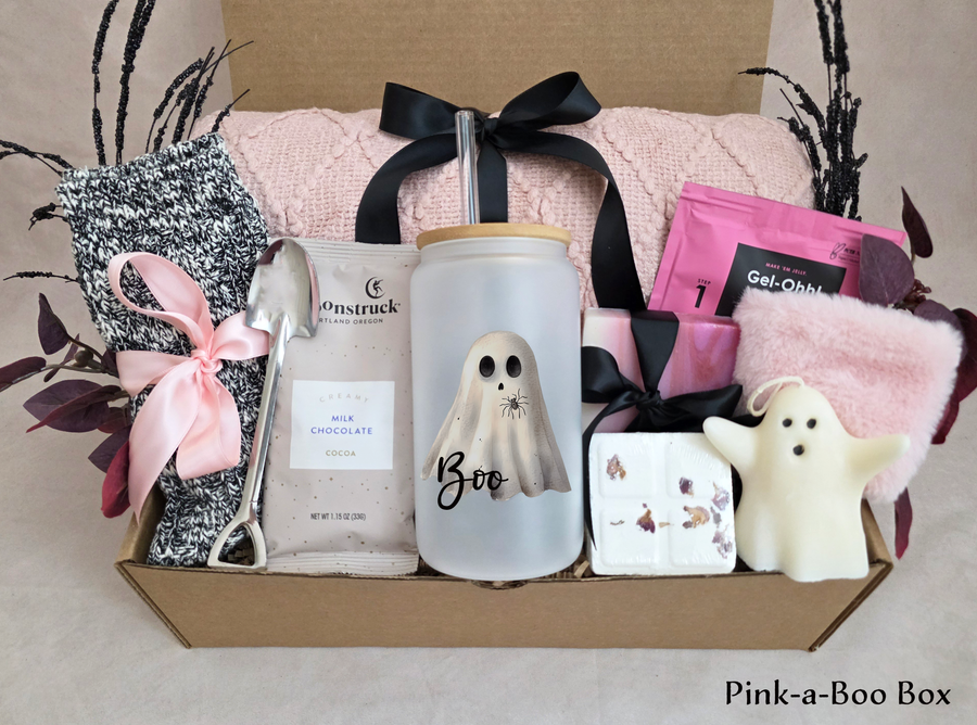 Pink-a-Boo Halloween Gift Box – Spooky Cute Self Care Package for Her